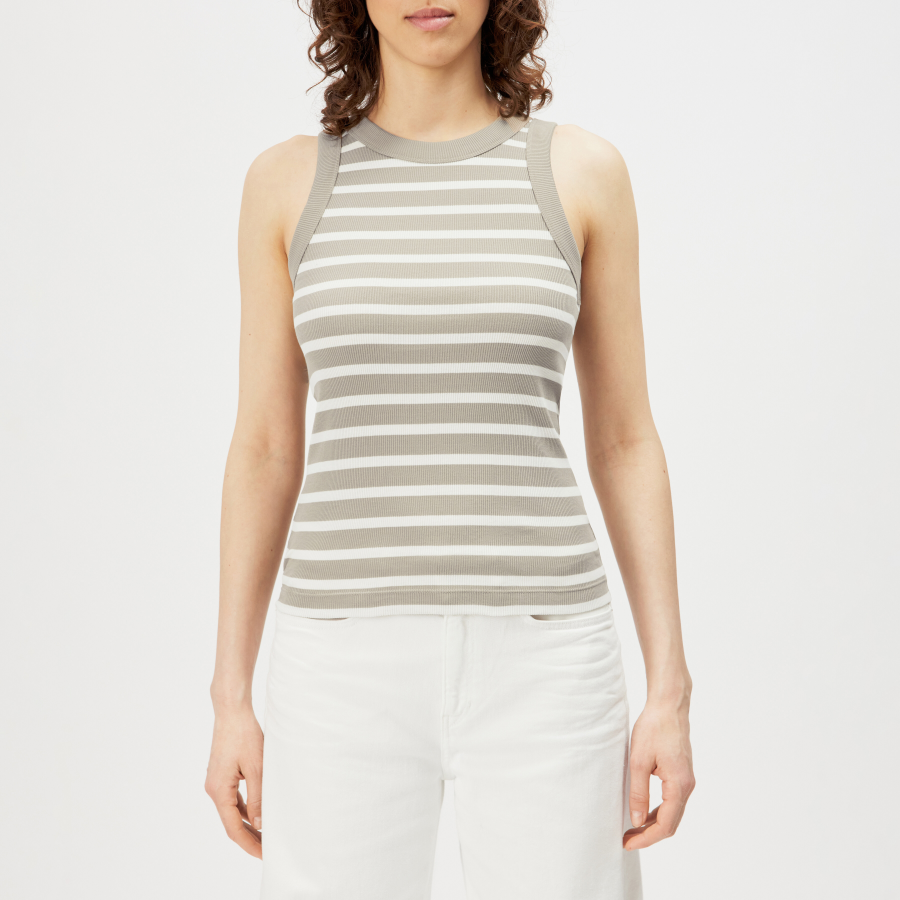DRYKORN OLINA Tanktop mit Rundhals in Baumwoll-Rippe beige XS