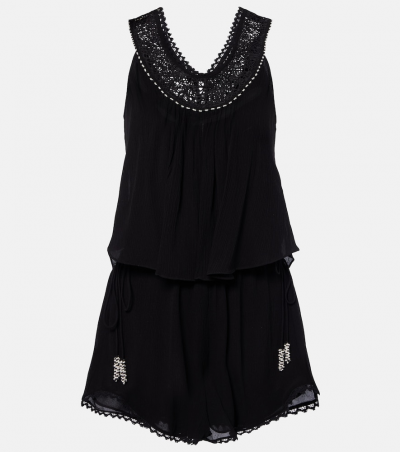Isabel Marant Verzierter Playsuit Nilany aus Seide, Damen, DE 32 Schwarz
