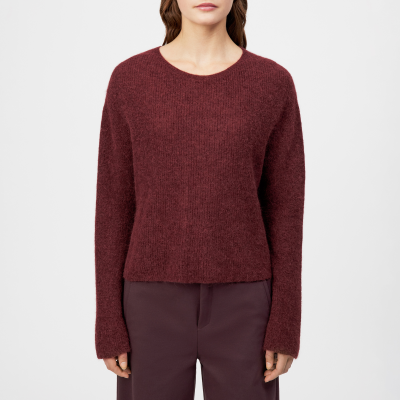 DRYKORN IMENY Verkürzter Pullover in luxuriösem Suri Alpaka-Mix rot XS