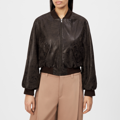 DRYKORN MARHAM Blousonjacke in Leder Look rot 1