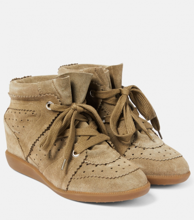 Isabel Marant Sneakers Bobby aus Veloursleder, Damen, EU 35 Grau