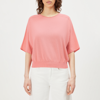DRYKORN DILARY Lässiges Strick-T-Shirt in Baumwoll-Crêpe orange XS