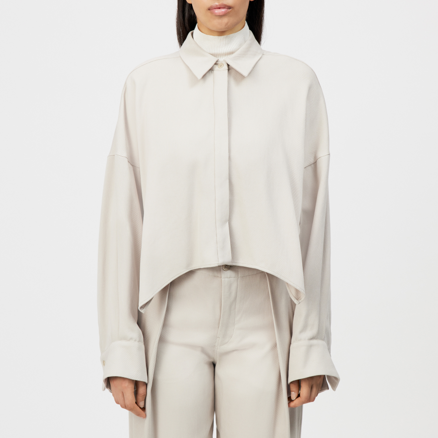 DRYKORN OSHIA Oversized Hemdbluse in Lyocell beige 1