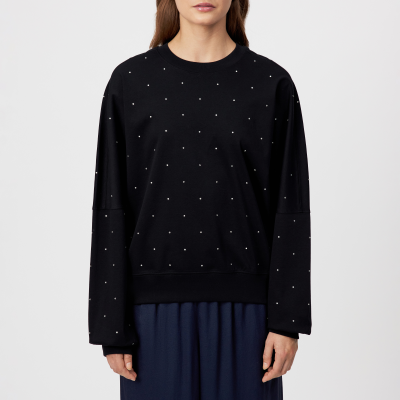 DRYKORN ASTARIA-P2 Sweatshirt mit Swarovski®-Kristallen in mercerisierter Baumwolle schwarz XS