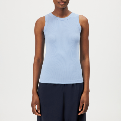 DRYKORN OLINA Tanktop mit Rundhals in reiner Baumwolle blau XS