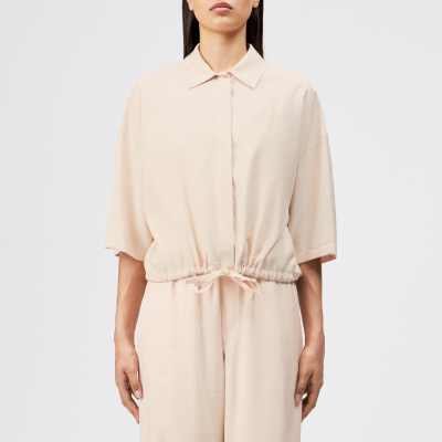 DRYKORN LAINAY Cropped Hemdbluse im Relaxed Fit in weichem Twill orange 1