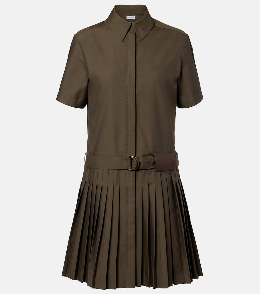 Loewe Hemdblusenkleid aus einem Baumwollgemisch, Damen, XS Grün