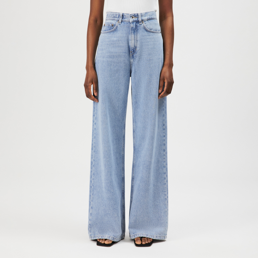 DRYKORN SEAR High Waist Denim mit Wide Leg in authentischem Denim blau 24x32