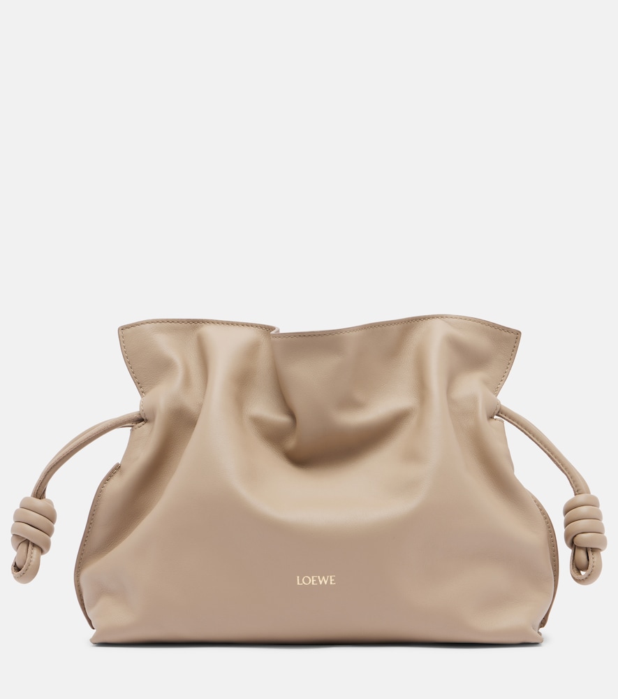 Loewe Clutch Flamenco Small aus Leder, Damen, Eine Größe Beige