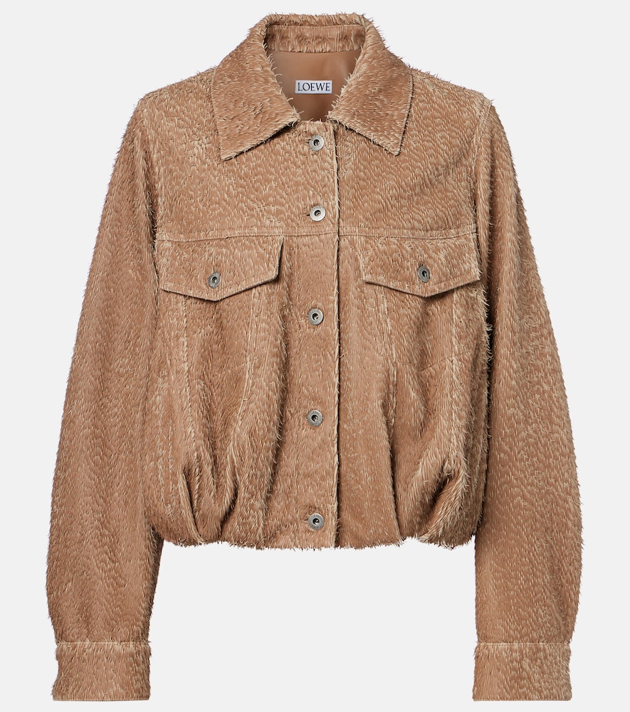 Loewe Lederjacke, Damen, XS Beige