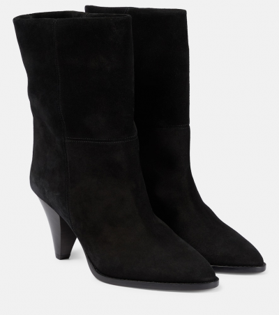 Isabel Marant Ankle Boots Rouxa aus Veloursleder, Damen, EU 35 Schwarz