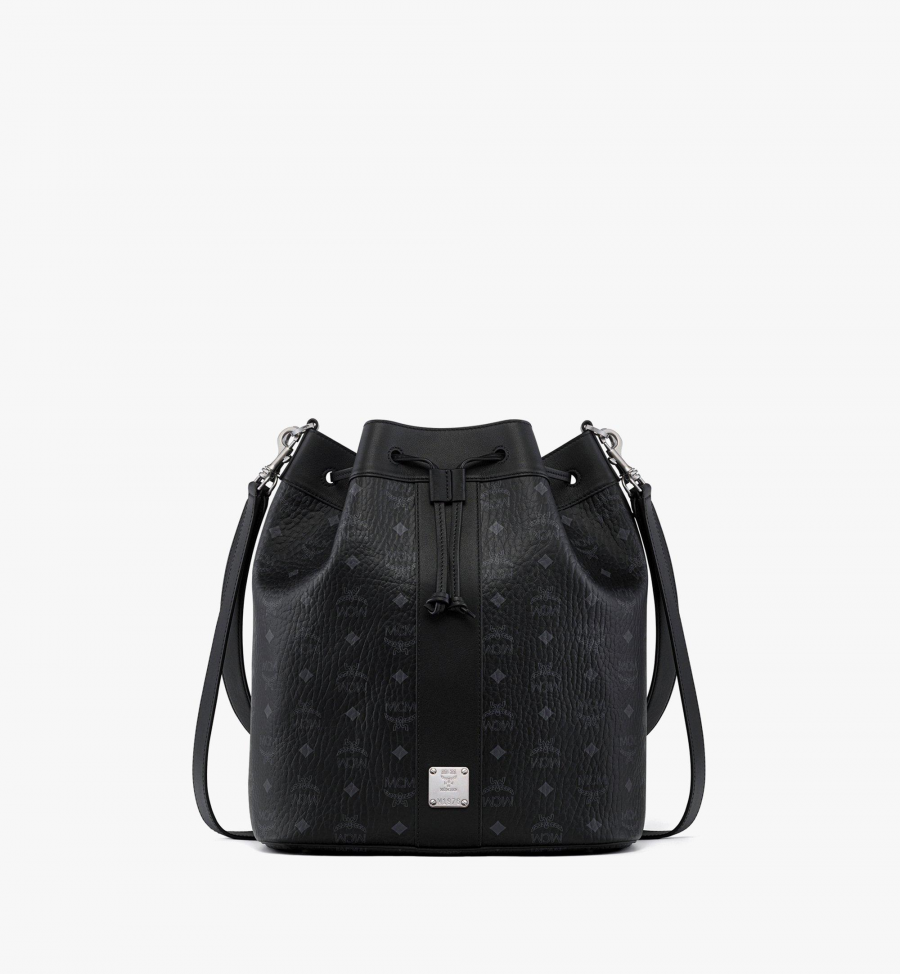 MCM Dessau Kordelzugtasche in Visetos Damen Schwarz