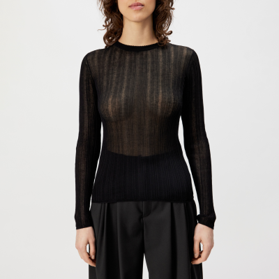 DRYKORN ERMA Langarmshirt in Baumwoll-Mix schwarz XS