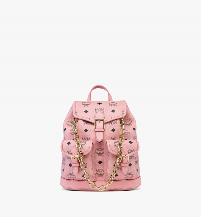 MCM Aren Kordelzug-Rucksack in Visetos Damen SOFT PINK