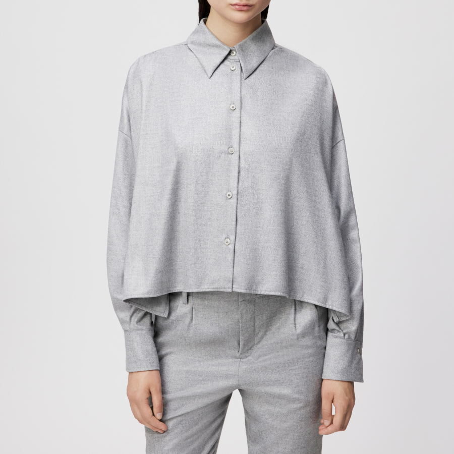 DRYKORN FLANNA Hemdbluse in softem Flanell grau 1