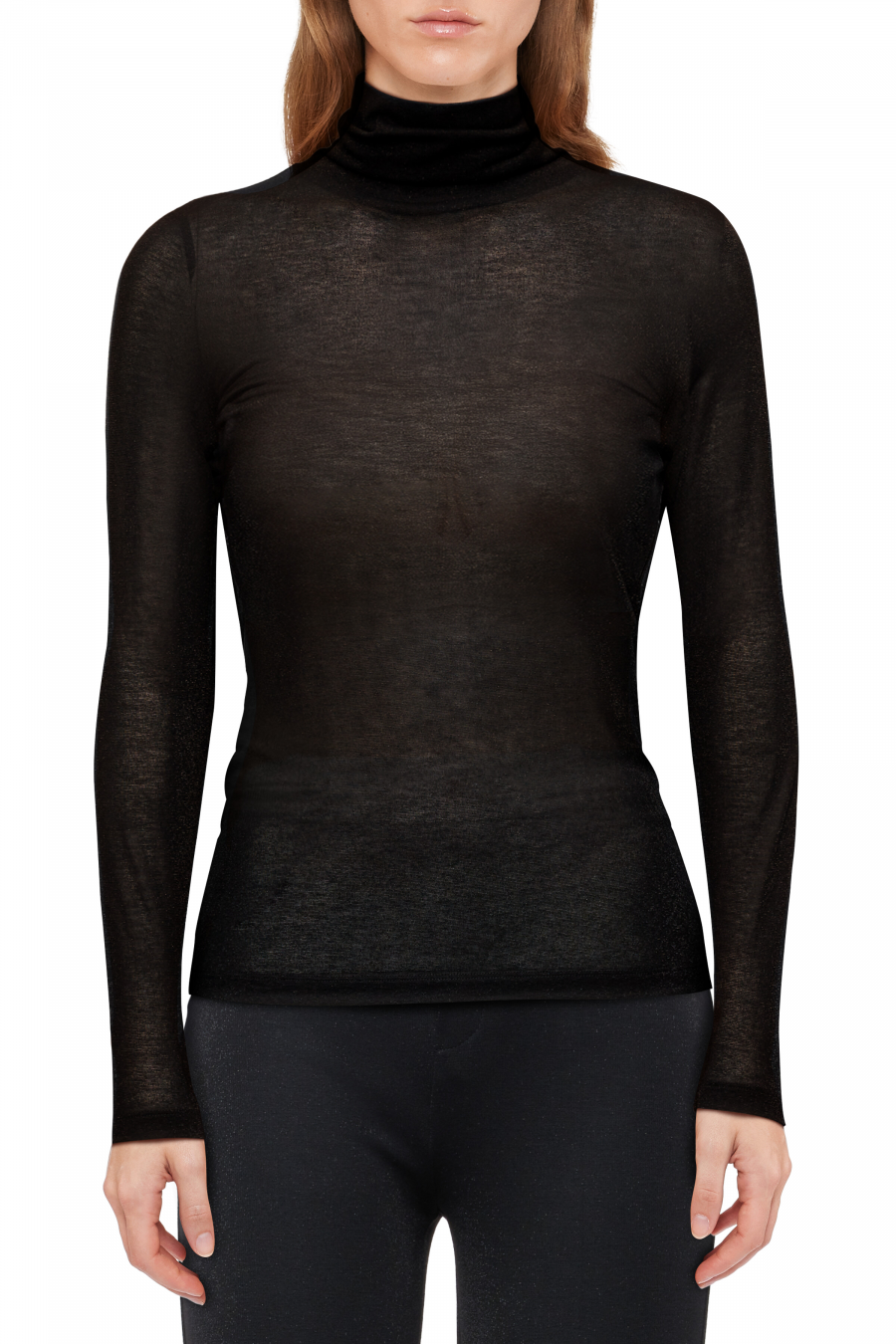DRYKORN ZERAFNE Schmales Longsleeve in Lurex-Jersey schwarz XL