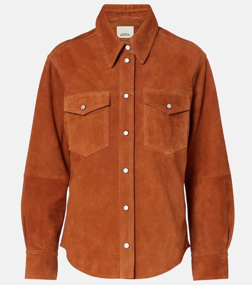 Isabel Marant Hemd Delcia aus Veloursleder, Damen, DE 34 Orange