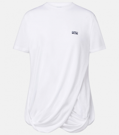 Loewe T-Shirt Double L aus Baumwoll-Jersey, Damen, M Weiß