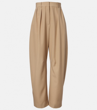 Loewe Weite Hose aus Wolle, Damen, XXS Beige