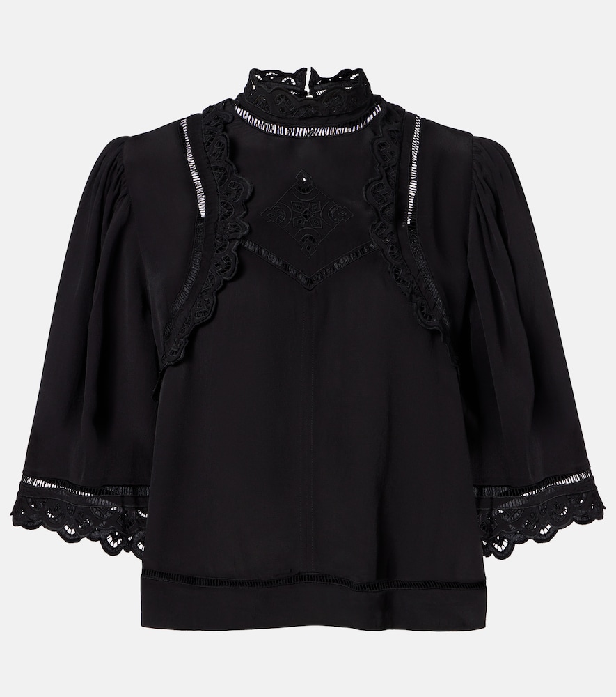 Isabel Marant Top Frany aus Crêpe, Damen, DE 32 Schwarz
