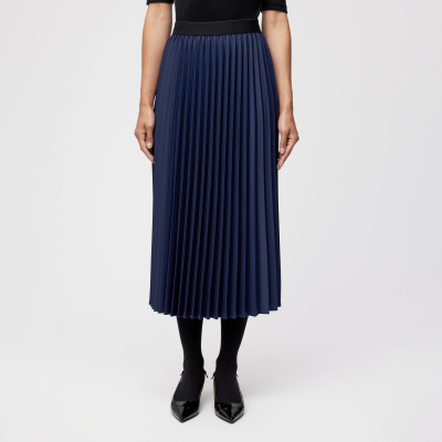 DRYKORN PATRECIA Plissé Rock in Twill blau XS
