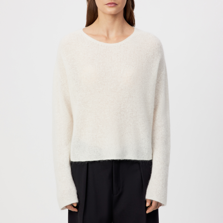 DRYKORN IMENY Verkürzter Pullover in luxuriösem Suri Alpaka-Mix off_weiß XS