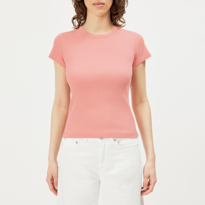 DRYKORN KOALE Schmales T-Shirt in Baumwoll-Rippr orange M