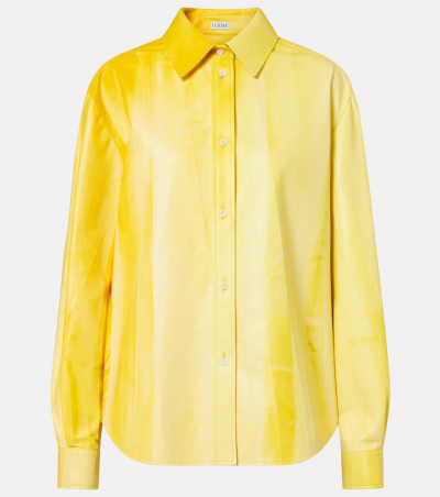 Loewe Hemd aus Leder, Damen, M Gelb