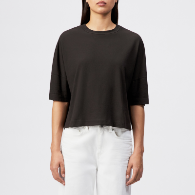 DRYKORN KUSIA Lässiges T-Shirt in Baumwoll-Crepe braun XS