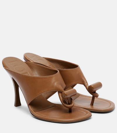 Loewe Sandalen Toggle 90 aus Leder, Damen, EU 37 Braun