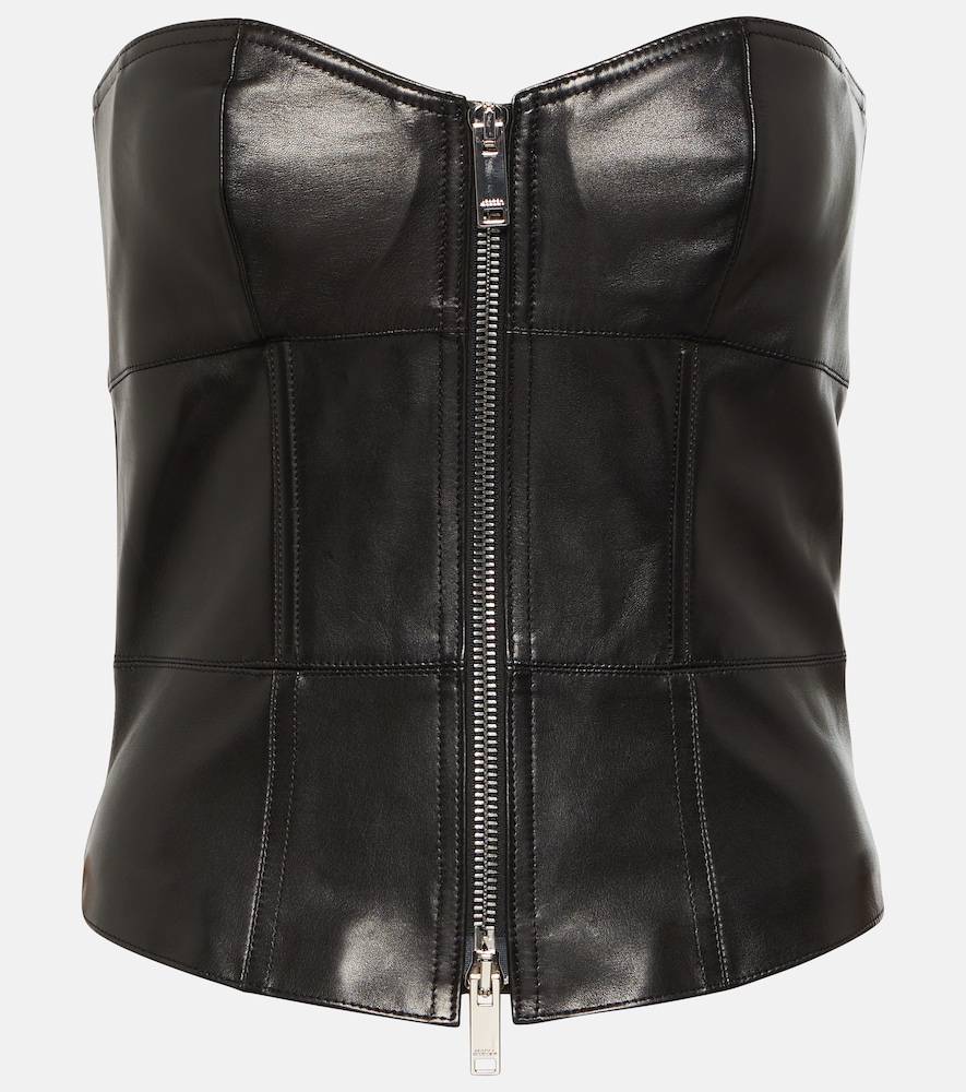 Isabel Marant Bustier-Top Etna aus Leder, Damen, DE 32 Schwarz