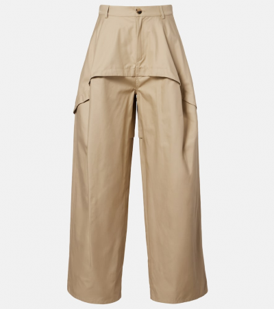 Loewe Paula's Ibiza Mid-Rise-Hose aus Baumwolle, Damen, XXS Beige
