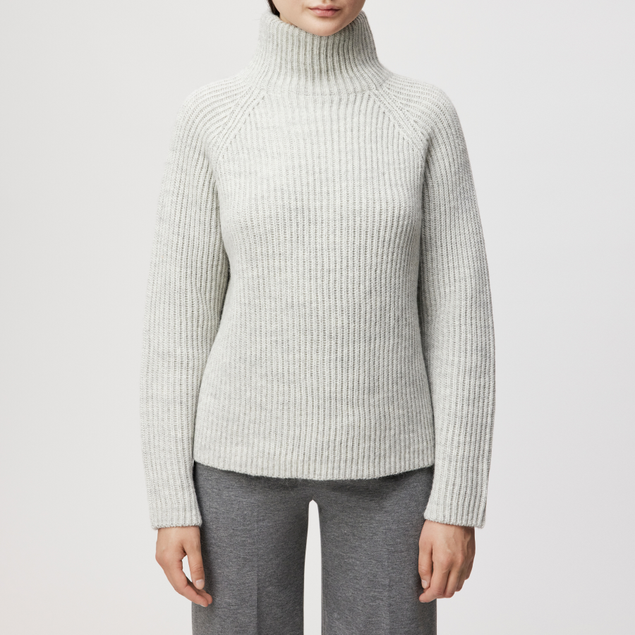 DRYKORN ARWEN Rollkragenpullover in Woll-Alpakamix grau XL