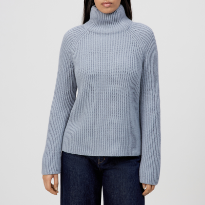 DRYKORN ARWEN Rollkragenpullover in Woll-Alpakamix blau XL