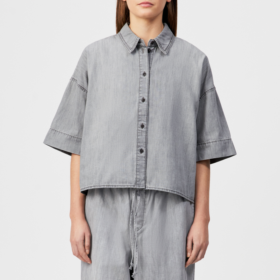 DRYKORN YARIKA Hemdbluse in Oversized-Denim grau 2