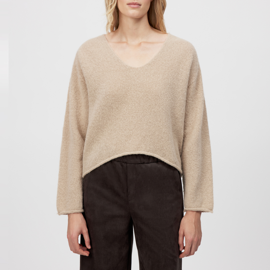 DRYKORN SOMAIJA Oversized Pullover in luxuriösem Alpaka-Mix beige S