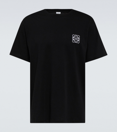 Loewe T-Shirt Anagram aus Baumwoll-Jersey, Herren, EU 44 Schwarz