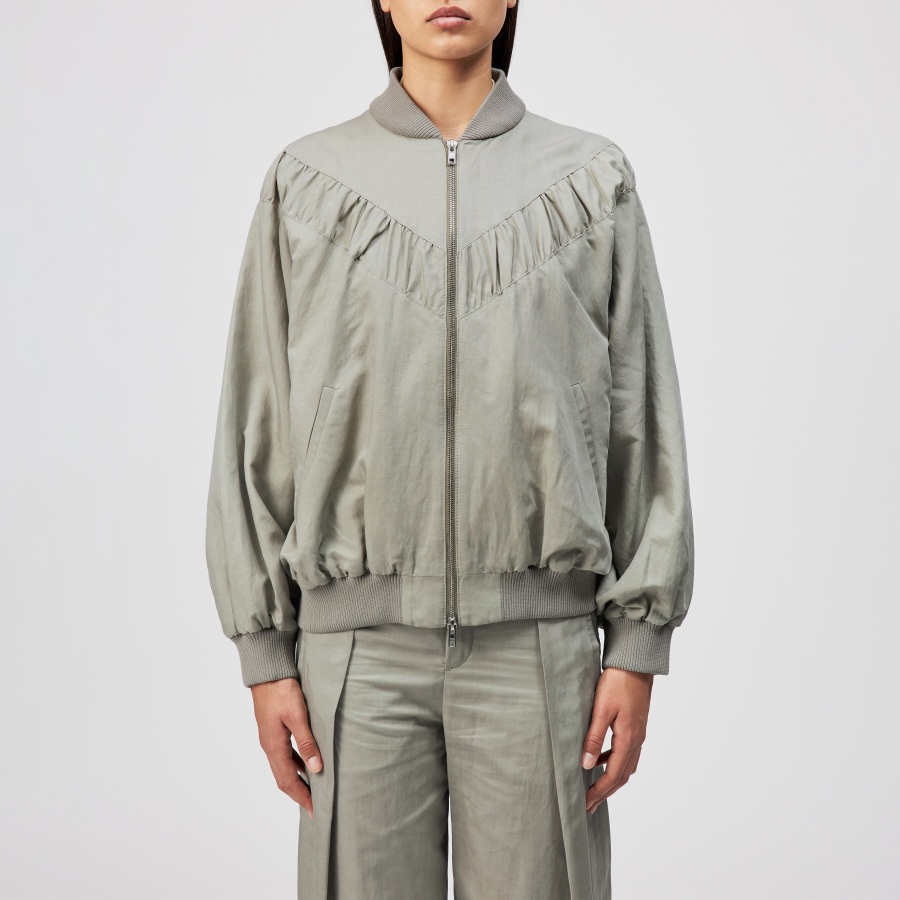 DRYKORN GRENTON Jacke in Hanf-Lyocell-Mix grün 1