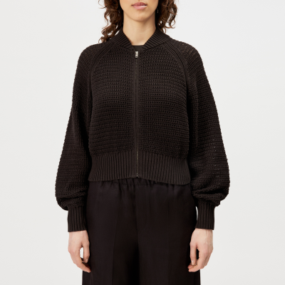 DRYKORN SILSY Oversized Strickjacke in Baumwolle braun XS