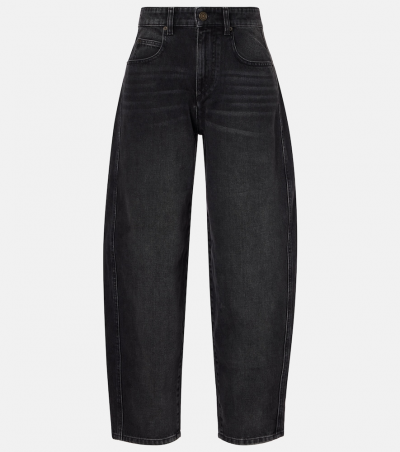Isabel Marant Mid-Rise Barrel Jeans Oriane, Damen, DE 38 Schwarz