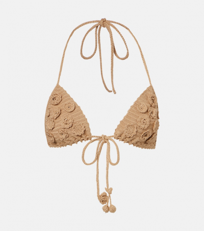 Loewe Paula's Ibiza Bralette aus Häkelstrick, Damen, XS Beige