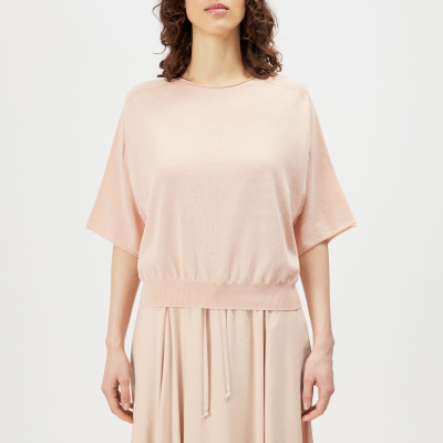 DRYKORN DILARY Lässiges Strick-T-Shirt in Baumwoll-Crêpe orange XS