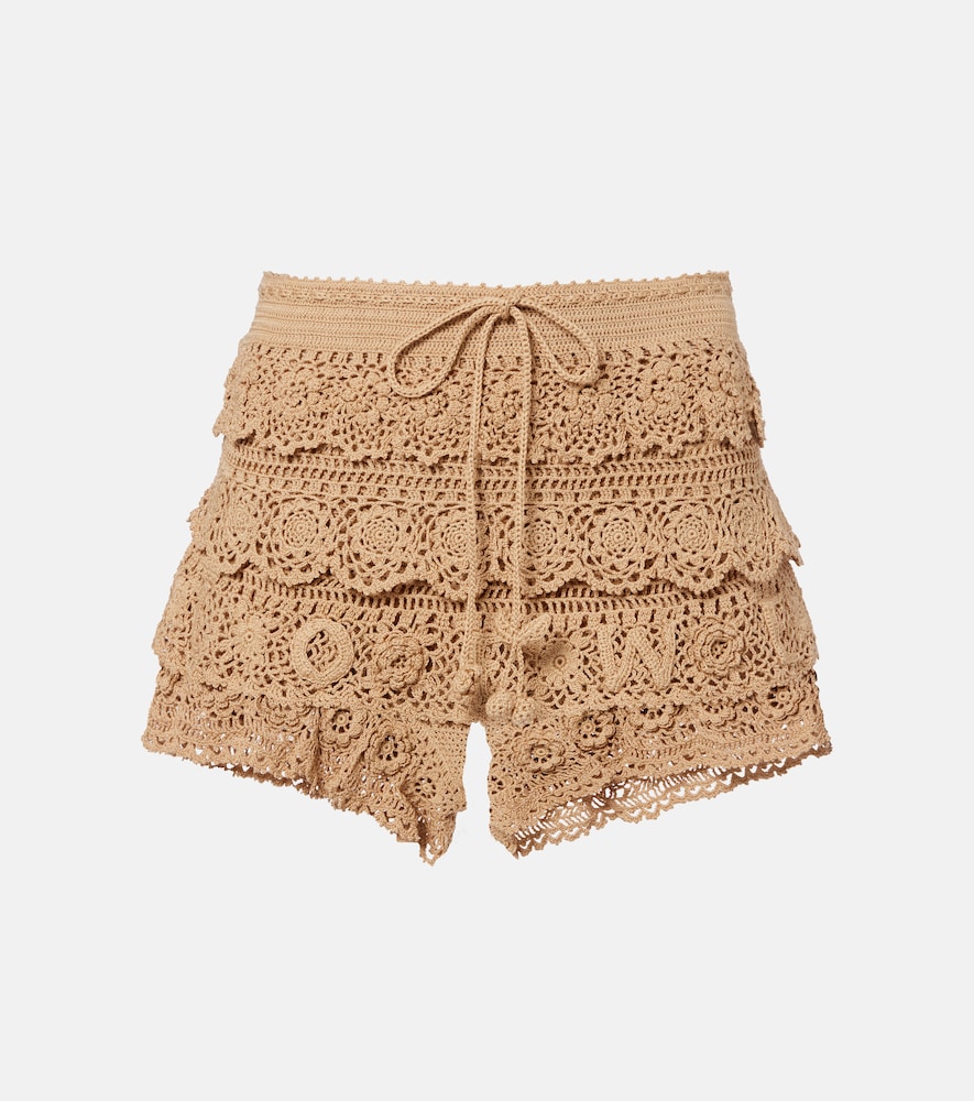 Loewe Paula's Ibiza Shorts aus Häkelstrick, Damen, M Beige