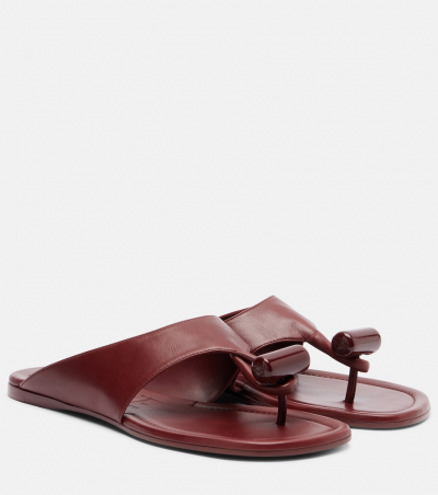 Loewe Sandalen Toggle aus Leder, Damen, EU 35 Burgunderrot