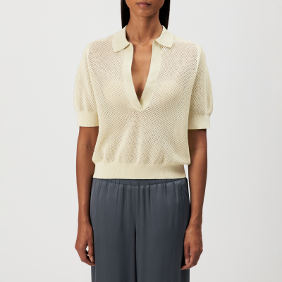 DRYKORN DYLAI Strick Polo in reiner Baumwolle gelb XS