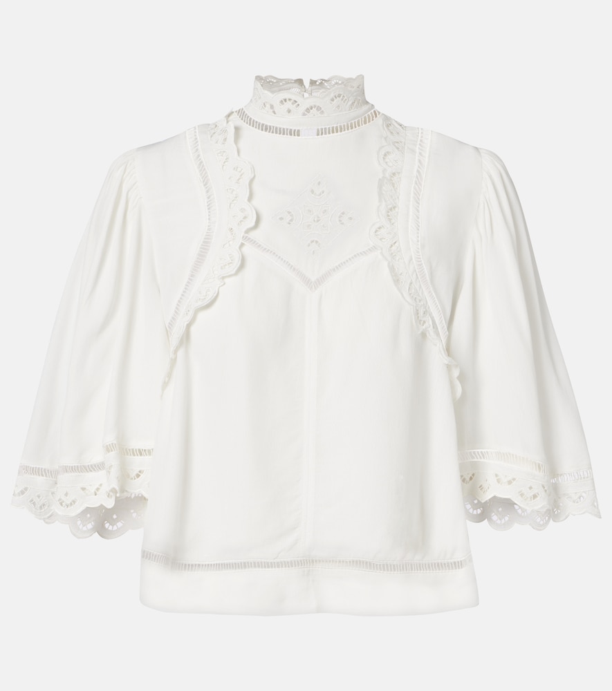 Isabel Marant Top Frany aus Crêpe, Damen, DE 42 Weiß