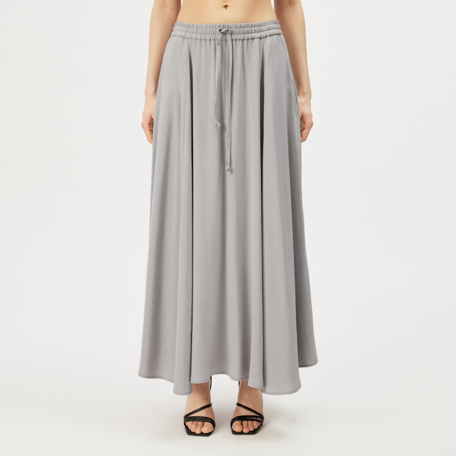 DRYKORN QERIME Falten Rock in Modal-Twill grau L