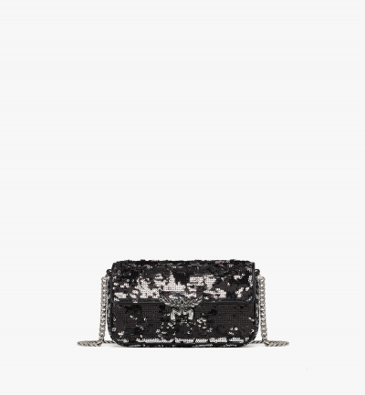 MCM Himmel Schultertasche mit Pailletten Damen SILVER