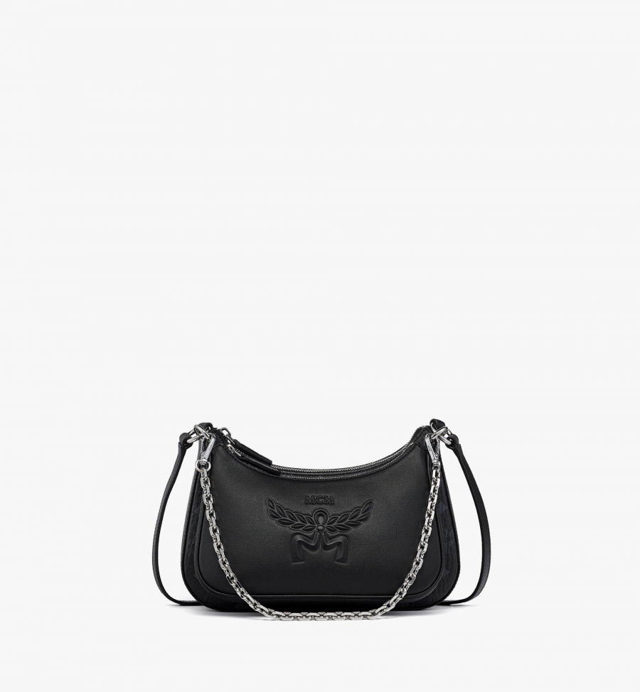 MCM Aren Duo Hobo in Visetos Damen Schwarz